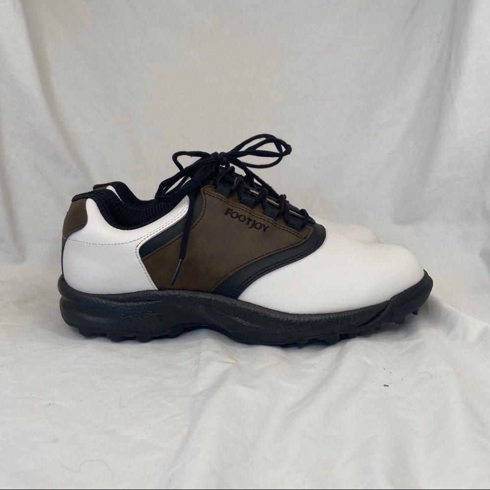 Footjoy Mens GreenJoys Leather Saddle Golf Shoes - Picture 5 of 9